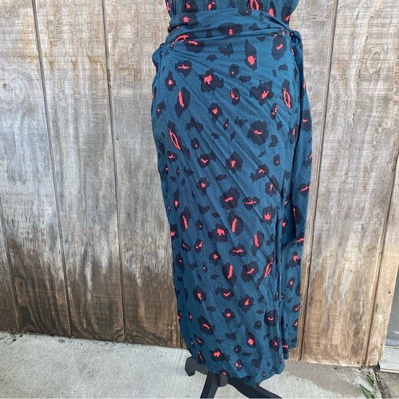 Shein Cheetah Wrap Midi Dress Size L - Picture 14 of 14